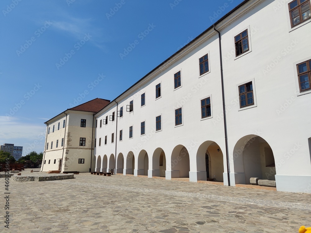 Oradea's Fortress, with a pentagonal shape, is a fortification with walls of rock on some portions and wood towers situated at the gate and at the corners