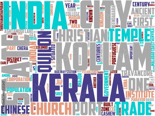 kollam typography, wordart, wordcloud, kollam,kerala,india,background photo
