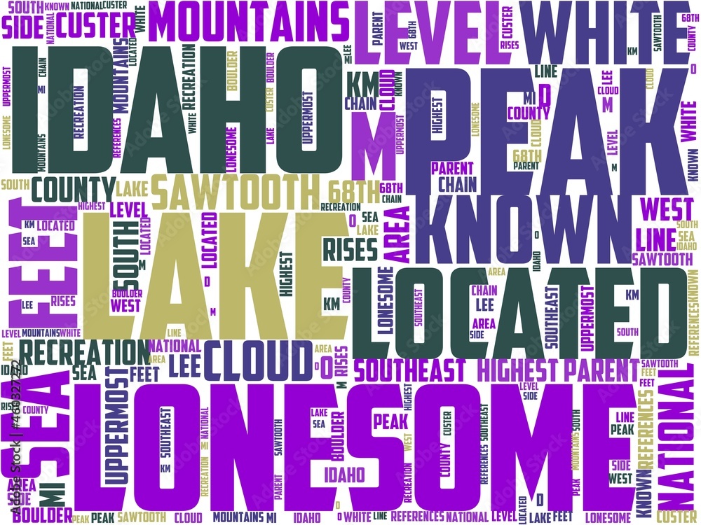lonesome peak typography, wordart, wordcloud, landscape,mountain,nature,peak