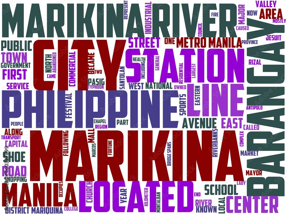 marikina typography, wordcloud, wordart, philippines,marikina,city,urban