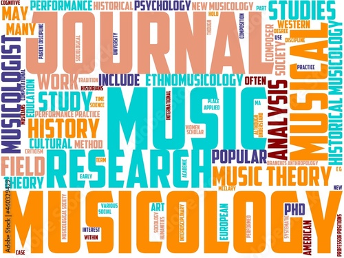 musicology typography, wordcloud, wordart, music,man,caucasian,studio photo