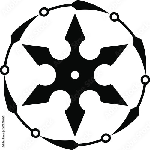 Shuriken icon. Ninja weapon. Japan weapon logo vector illustration