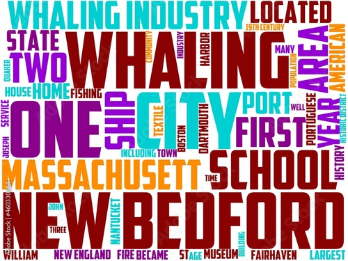 new bedford typography, wordcloud, wordart, city,travel,massachusetts,usa photo