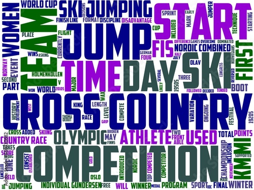 Foto nordic combined typography, wordcloud, wordart, nordic,sport,winter,competition