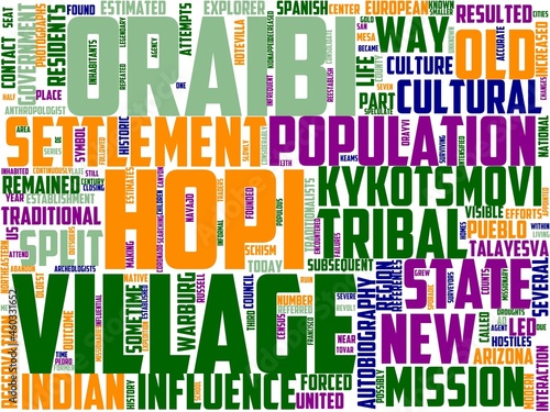 Fotografía oraibi typography, wordcloud, wordart, oraibi,symbol,american,illustration