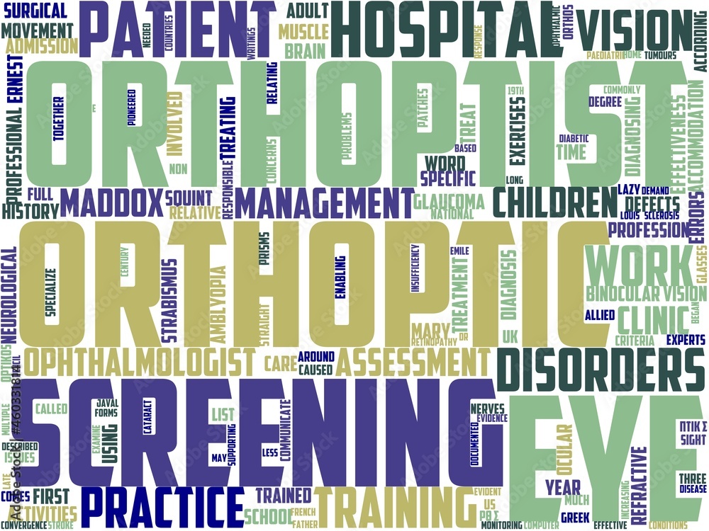 orthoptics typography, wordcloud, wordart, medical,eye,health,treatment orthoptics typography, wordcloud, wordart, medical,eye,health,treatment