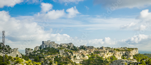 Scenic view of Les Baux-de-Provence, an old medieval village inn Provence France