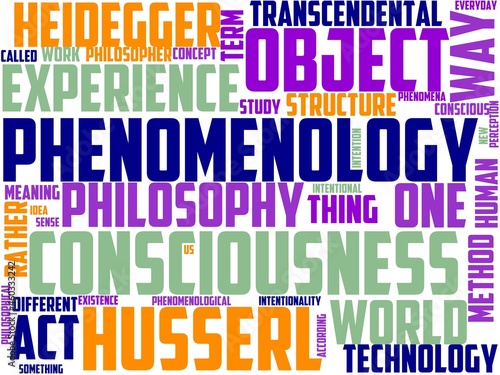 phenomenology typography, wordcloud, wordart, phenomenology,sunset,sky,color photo
