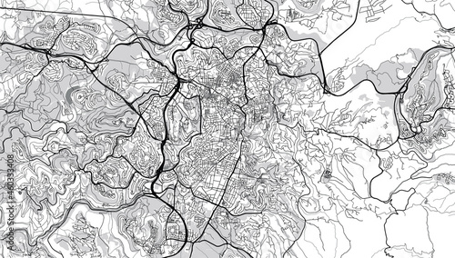 Urban vector city map of Jerusalem, Israel, middle east