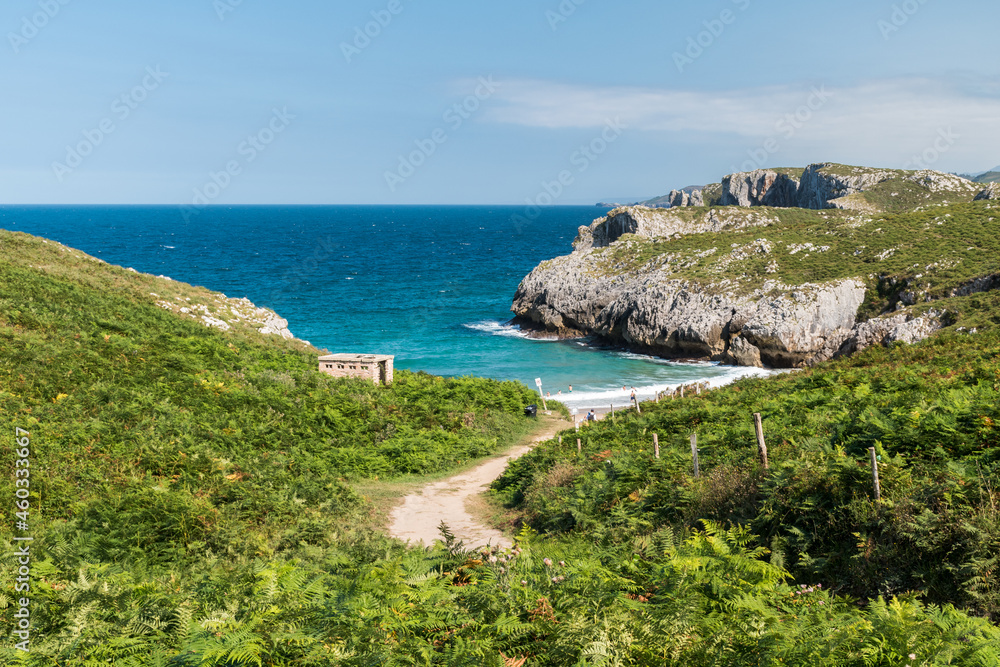 Pathway to the small beach called Playa de San Antonio de Mar in Asturias (northern Spain)