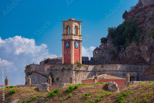 Fototapeta Naklejka Na Ścianę i Meble -  Kerkyra. Greece. Old clock tower in a Venetian fort.
