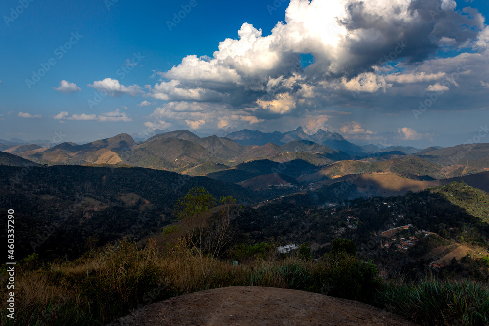 Fototapeta premium landscape with clouds and sun