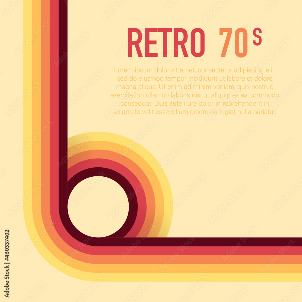 70s, 1970 abstract vector stock retro lines background. Vector illustration