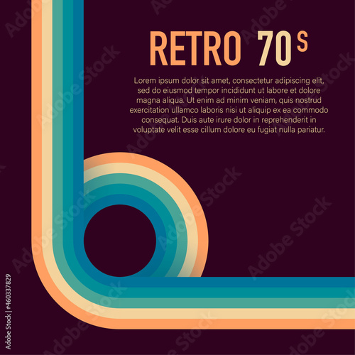 70s, 1970 abstract vector stock retro lines background. Vector illustration