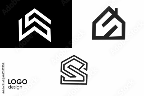 abstract letter S logo design
