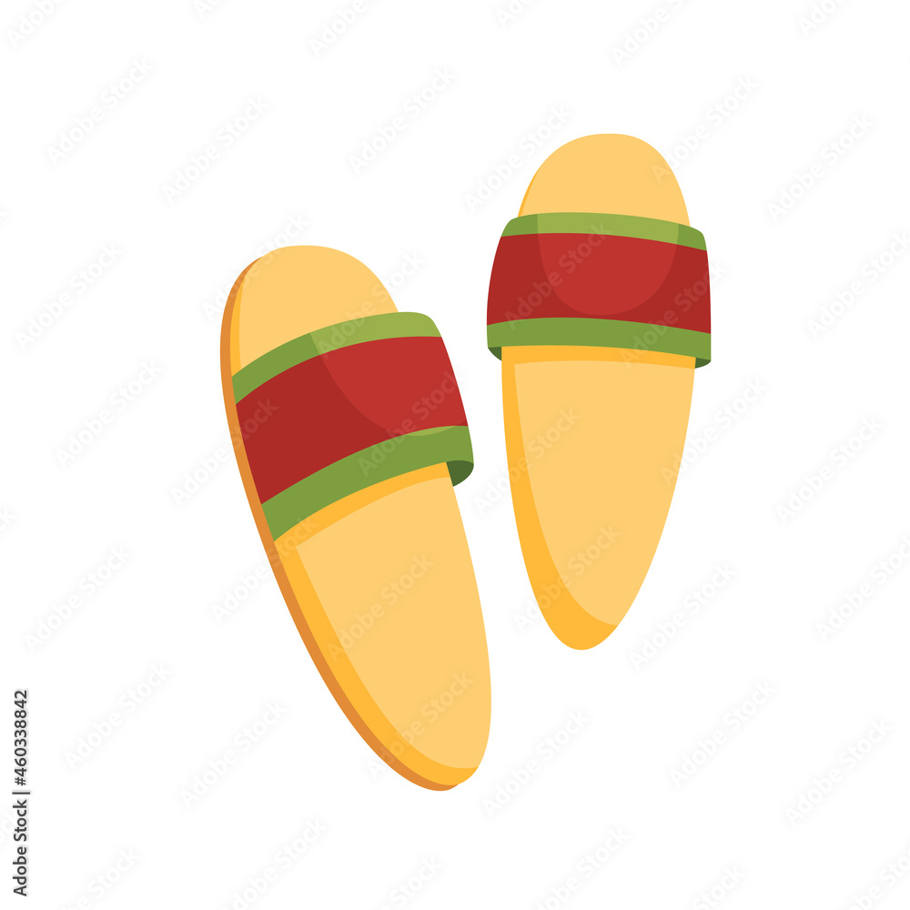 Bath house sauna slippers icon. Item for pleasure and relaxing.  illustration of steam bath accessory