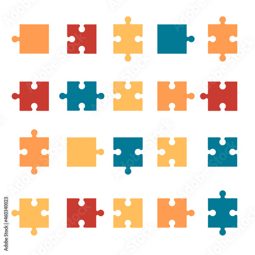 Puzzle pattern graphic resources. Jigsaw puzzle flat design illustration. 