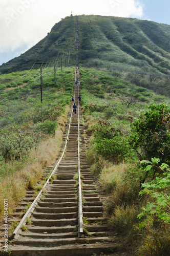 Stairs Leading to Top of Koko Head, Hawaii Kai, Oahu, Hawaii photo