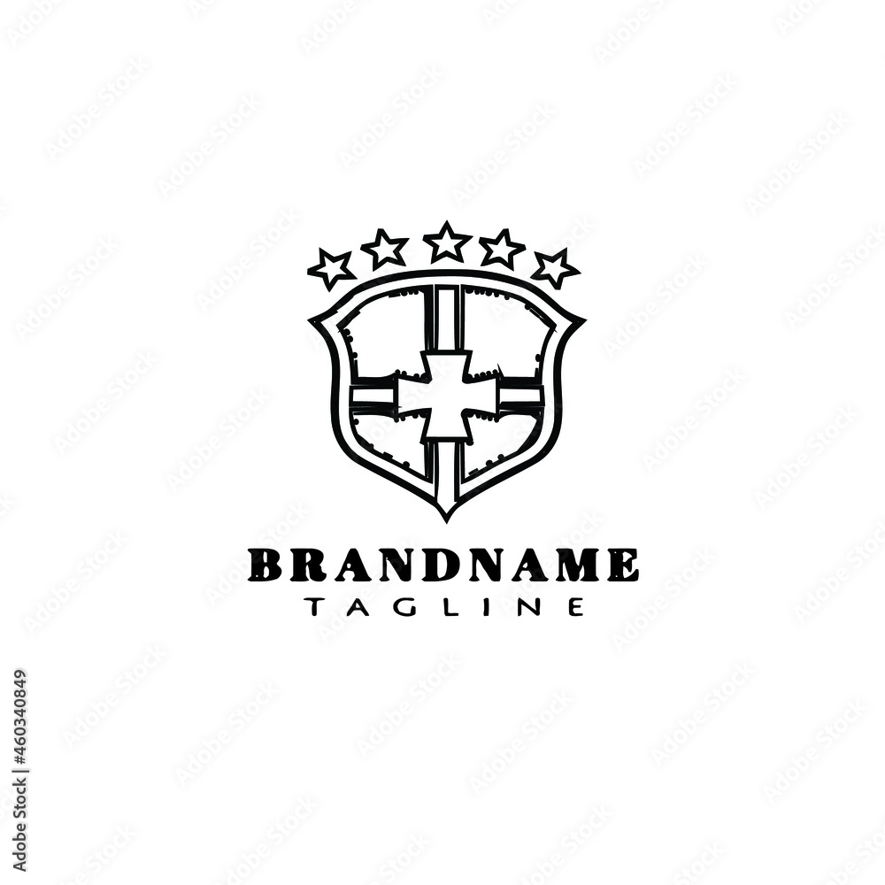 shield logo cartoon icon design template black isolated vector shield logo cartoon icon design template black isolated vector