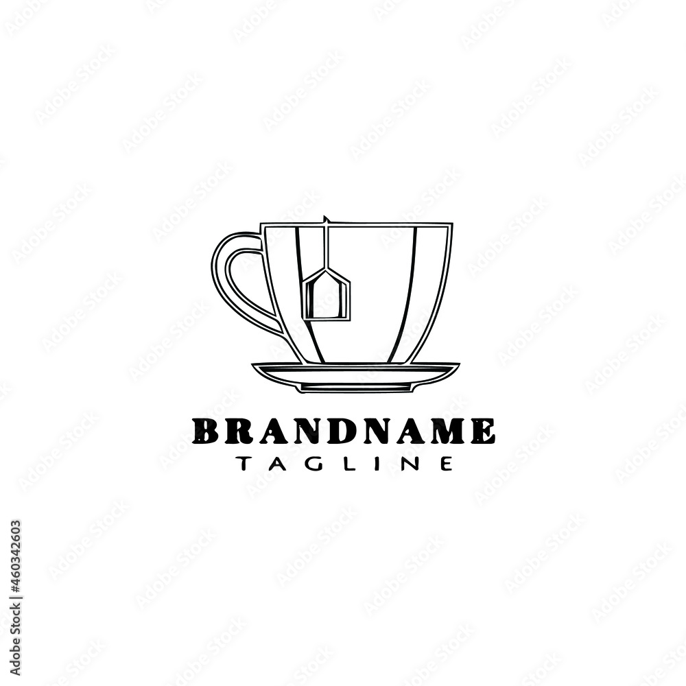 cup cartoon logo design template icon black isolated vector illustration