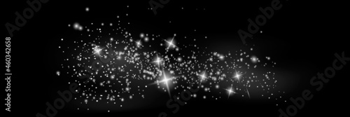Glow light effect. Vector illustration. Christmas flash. dust