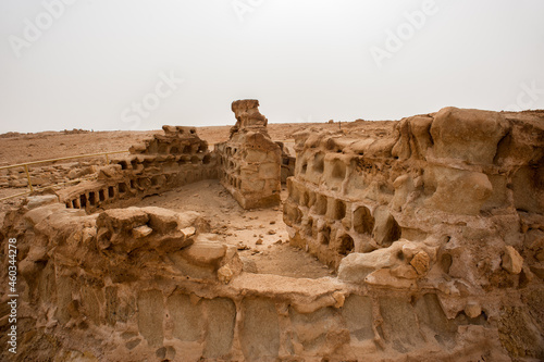 Fototapet Ruins of the ancient fortress of Massada in Israel