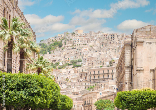 Modica (Sicilia, Italy) - A historical center view of the touristic baroque city in province of Ragusa, Sicily island, during the hot summer