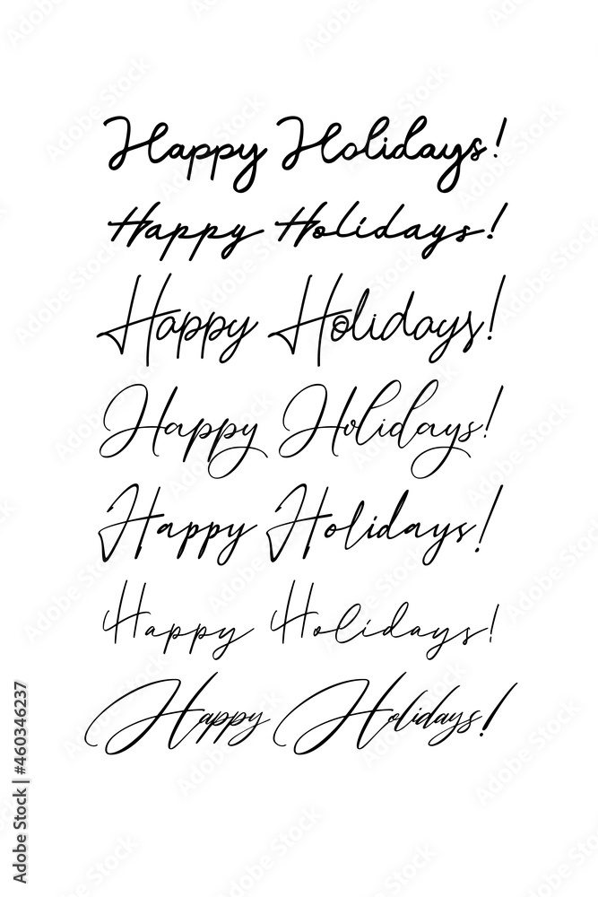 Naklejka premium Handwritten greeting inscription Happy Holidays. Vector lettering