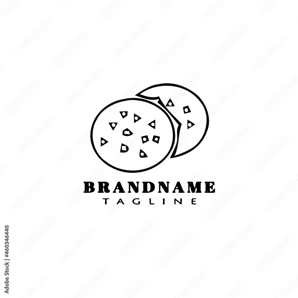 biscuit logo icon cartoon design template black isolated vector cute biscuit logo icon cartoon design template black isolated vector cute