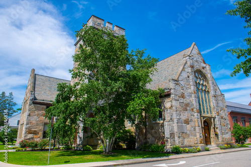 Phillips Church in Phillips Exeter Academy in town center of Exeter, New Hampshire NH, USA.  photo