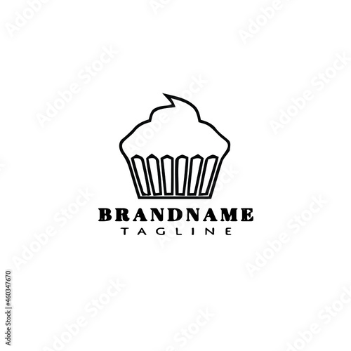 bread cartoon logo icon design template black isolated vector cute