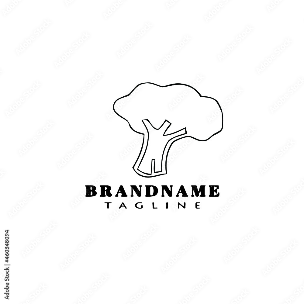 broccoli logo cartoon icon design template black vector illustration broccoli logo cartoon icon design template black vector illustration