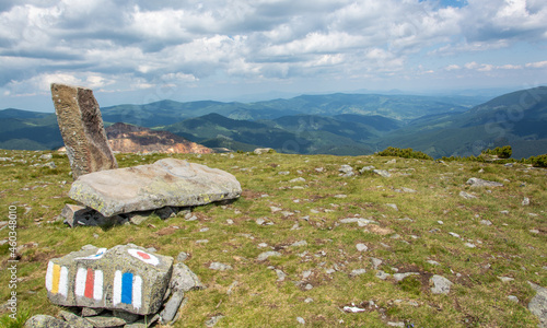 Wallpaper Mural Hiking trails signs in the Carpathian mountains. Calimani Romania. Torontodigital.ca