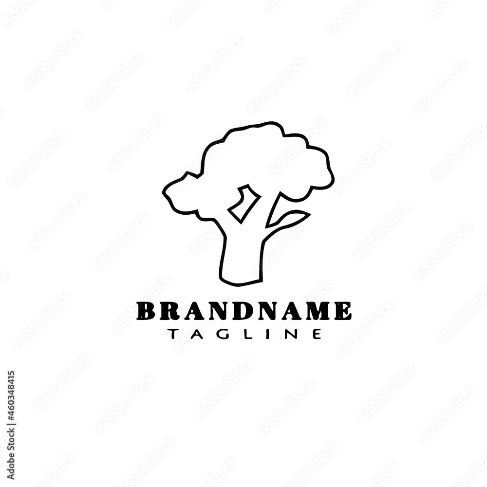broccoli logo cartoon icon design template black flat vector illustration broccoli logo cartoon icon design template black flat vector illustration