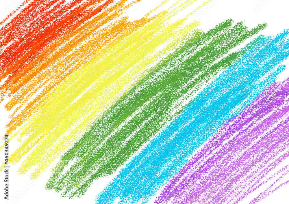 Rainbow spectrum crayon scribble doodle stripe sketches pastel color