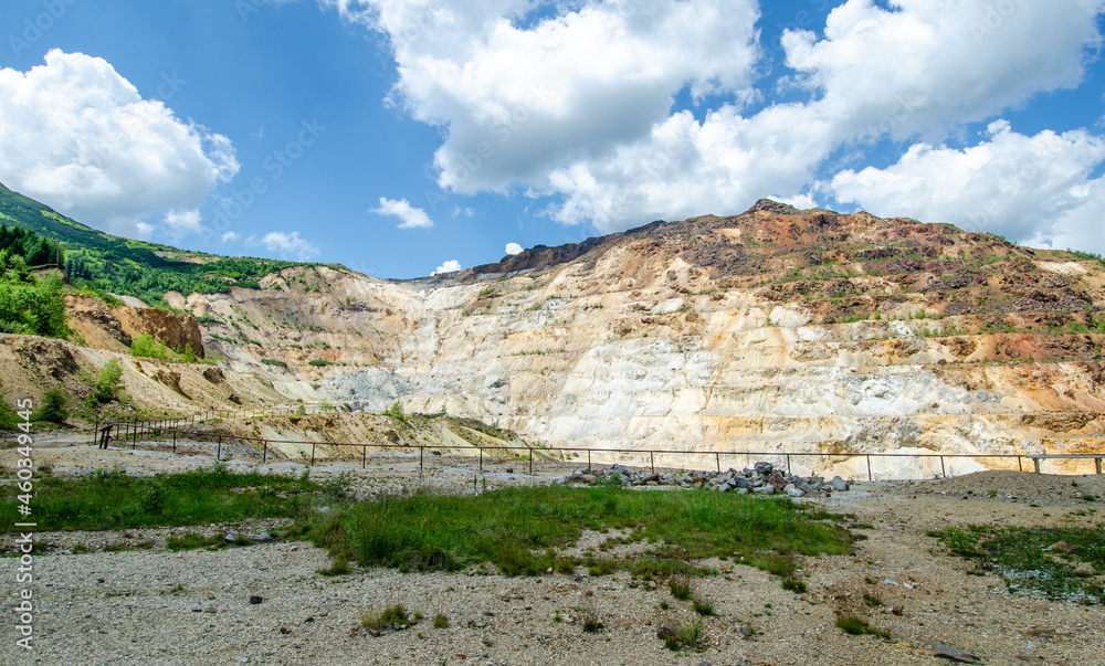 Abandoned sulfur mine in Calimani mountains. Harghita Romania