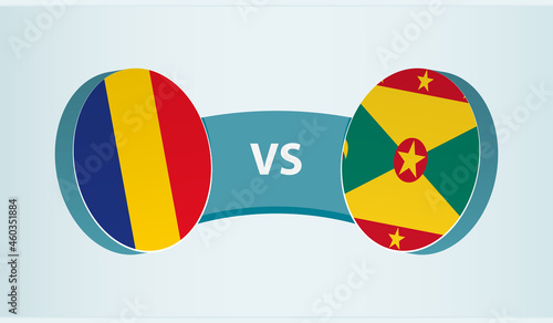 Romania vs Grenada  team sports competition concept.