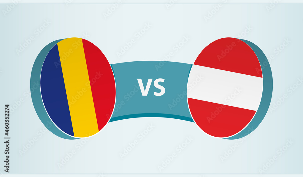 Romania vs Austria, team sports competition concept. Romania vs Austria, team sports competition concept.