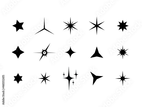 Star Vector icon. Starry night  Falling Star  Twinkle  Glow  Sparkles  Christmas Shining Stars illustrations.