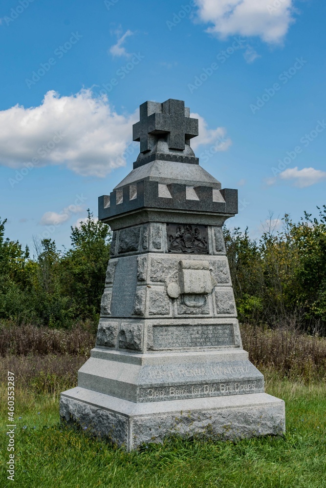 Monument to the 119th Pennsylvania Infantry on Howe Avenue, Gettysburg National Military Park,