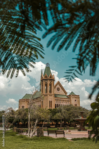A beautiful picture of Frere Hall British Building on a Cloudy Day in karachi pakistan.