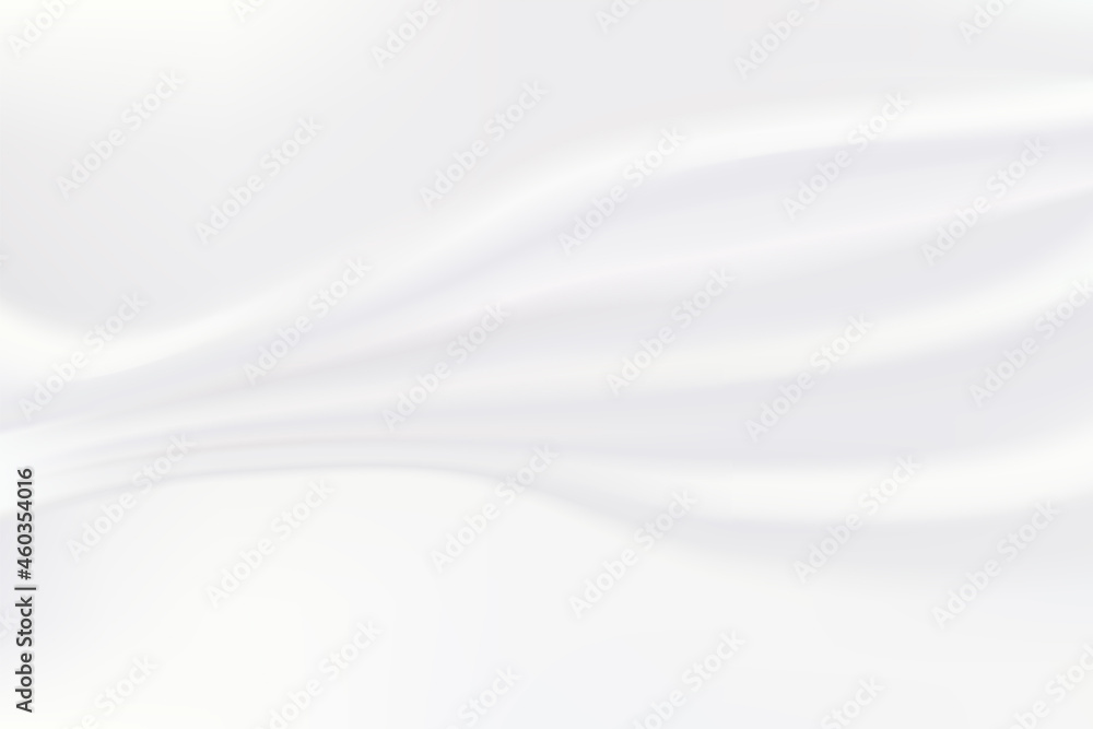 White Background with Soft Waves. Realistic Luxury Texture. Clean Silky Cloth. White Background with Soft Waves. Realistic Luxury Texture. Clean Silky Cloth.