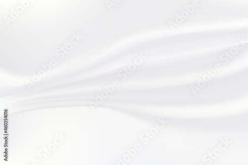 White Background with Soft Waves. Realistic Luxury Texture. Clean Silky Cloth.