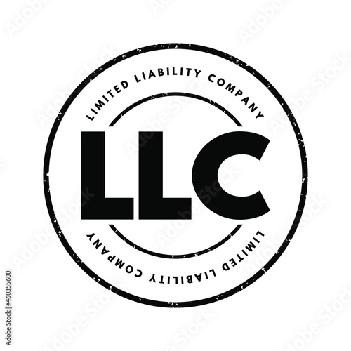 LLC - Limited Liability Company acronym, business concept background photo
