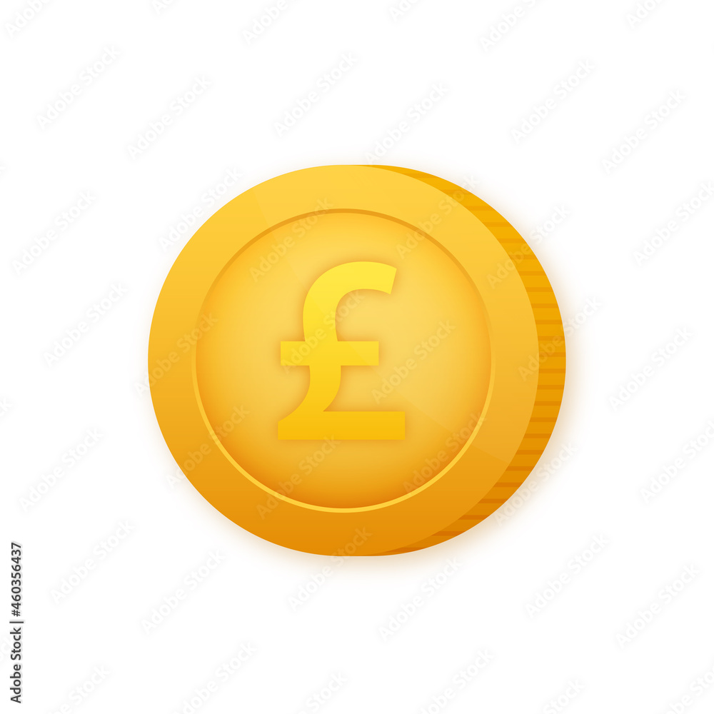 Pound sterling coin, great design for any purposes. Flat style vector illustration. Currency icon. Pound sterling coin, great design for any purposes. Flat style vector illustration. Currency icon.