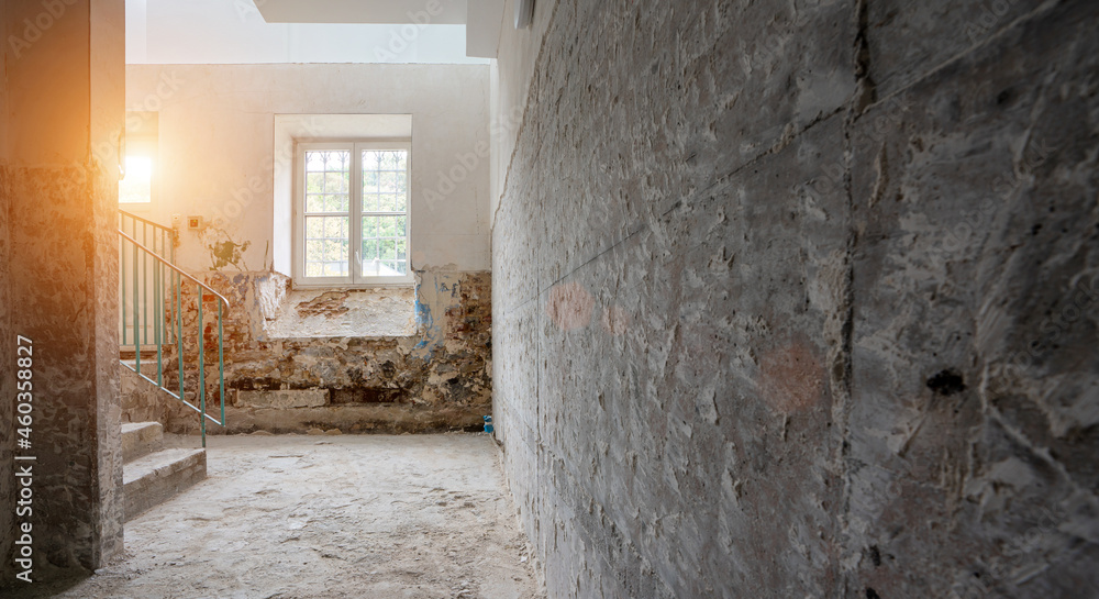 rebuilding an Old real estate apartment, prepared and ready for renovate after flood damage