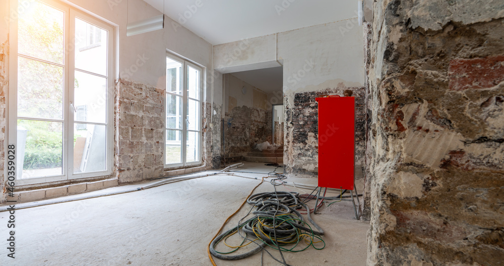 rebuilding an Old real estate apartment, prepared and ready for renovate after flood