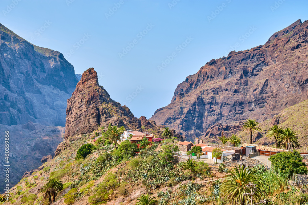 Masca the village the gorge in Teno Mountains on Tenerife the Canary Island Spain