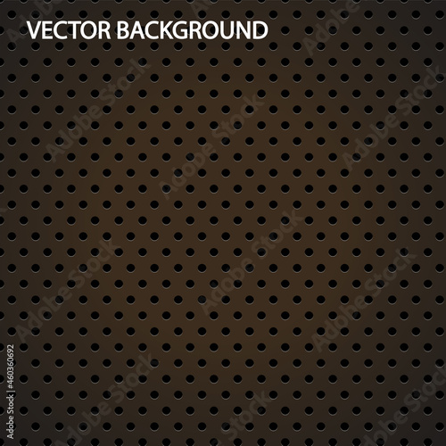 Brown metal steel grid of holes, dots metal texture background, halftone pattern