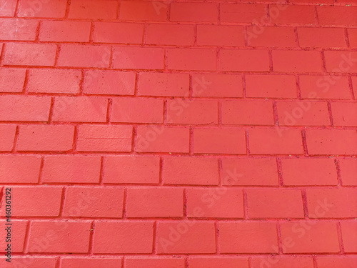 perspective shifted red brick wall